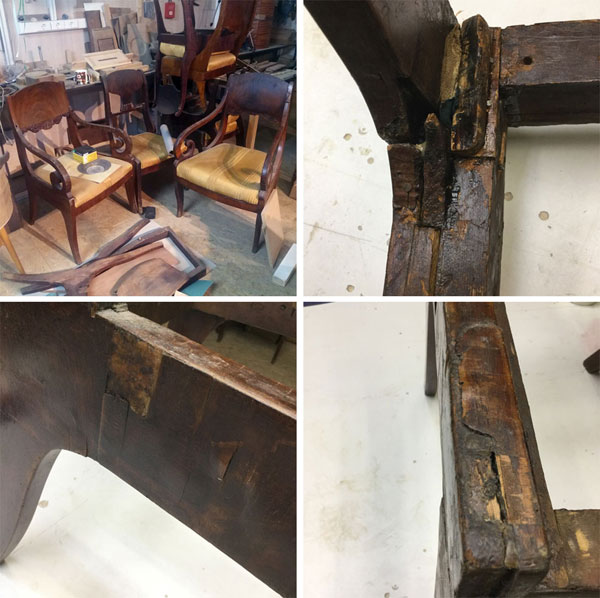 реставрация с перетяжкой стульев из красногно дерева